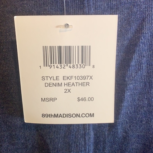 NWT 89th + Madison 2xl blue top - Picture 7 of 10